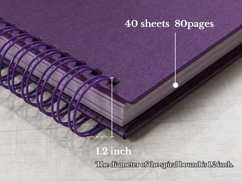 potricher 8 x 8 Inch DIY Scrapbook Photo Album 80 Pages Thick Kraft Blank Purple Paper Memory Book for Wedding and Anniversary Family (Purple, 8 Inch) - Image 4